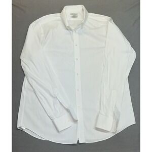 Lauren Ralph Lauren Dress Shirt Mens XL Cotton Nylon Stretch Slim Fit White